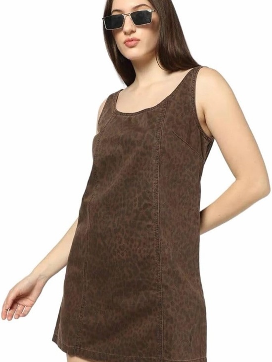 GAP Dresses & Skirts - Gap denim cheetah print dress